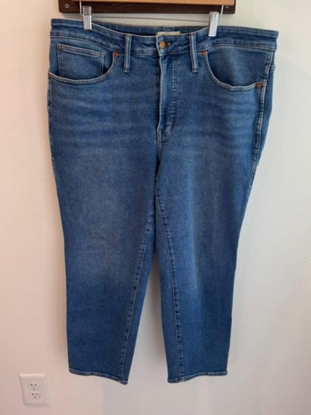 Madewell Curvy Stovepipe Jeans 20W Mayfield Wash High Rise Straight Leg